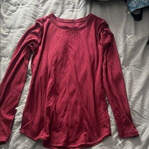 No Boundaries Women's Long Sleeve Burgundy Top